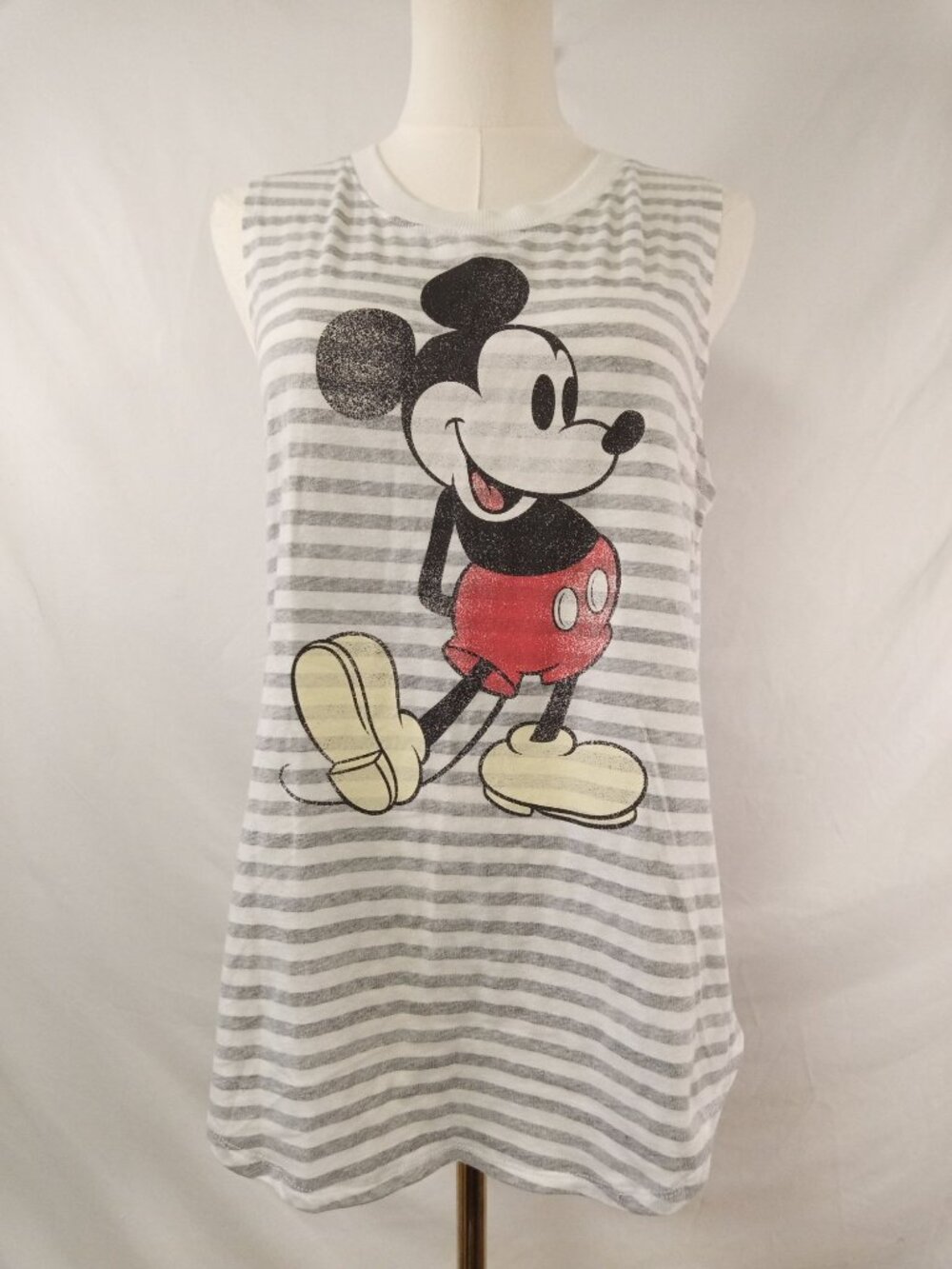 Disney Women's White w/Grey Tank Top Size Large